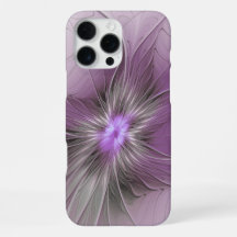 Little Beauty Modern Mauve Grijs Fractal Art Flowe