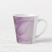 Little Beauty Modern Mauve Grijs Fractal Art Flowe Latte Mok (Rechts)