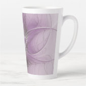 Little Beauty Modern Mauve Grijs Fractal Art Flowe Latte Mok (Rechts)