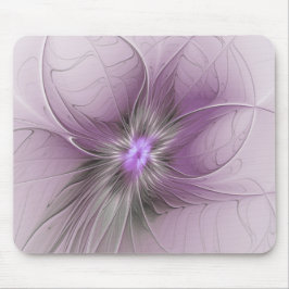 Little Beauty Modern Mauve Grijs Fractal Art Flowe Muismat