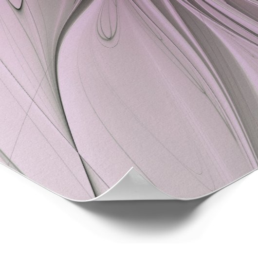 Little Beauty Modern Mauve Grijs Fractal Art Flowe Poster (Hoek)