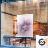 Little Beauty Modern Mauve Grijs Fractal Art Flowe Raamsticker (Cafe Raam)