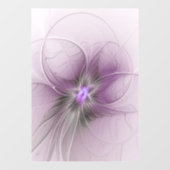 Little Beauty Modern Mauve Grijs Fractal Art Flowe Raamsticker (Vel)