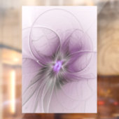 Little Beauty Modern Mauve Grijs Fractal Art Flowe Raamsticker (Vel 2)
