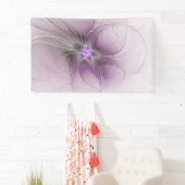 Little Beauty Modern Mauve Grijs Fractal Art Flowe Spandoek (Insitu)