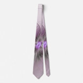 Little Beauty Modern Mauve Grijs Fractal Art Flowe Stropdas (Voorkant)