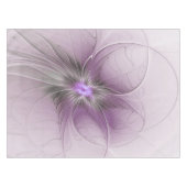 Little Beauty Modern Mauve Grijs Fractal Art Flowe Tafelkleed (Voorkant (Horizontaal))