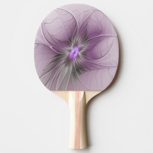 Little Beauty Modern Mauve Grijs Fractal Art Flowe Tafeltennisbatje (Voorkant)