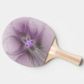 Little Beauty Modern Mauve Grijs Fractal Art Flowe Tafeltennisbatje (Zijkant)