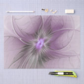 Little Beauty Modern Mauve Grijs Fractal Art Flowe Tissuepapier (Craft)