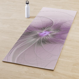 Little Beauty Modern Mauve Grijs Fractal Art Flowe Yogamat