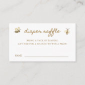 Little Bee Baby shower Luier Raffle ticket Informatiekaartje (Voorkant)