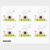 Little Bee Bumble Bees SQUARE Favoriete Sticker (Vel)