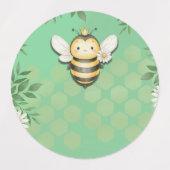 Little Bee Buzz Food drink Label stickers (Design 1)