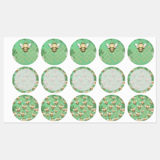 Little Bee Buzz Food drink Label stickers