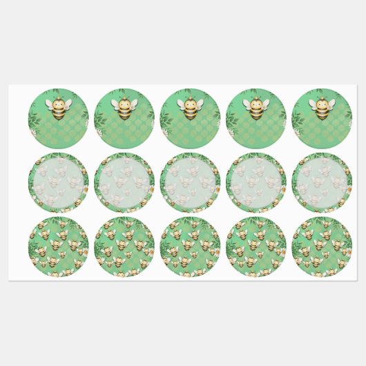 Little Bee Buzz Food drink Label stickers (Vel)