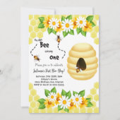 Little Bee First Bee-Day 1e Verjaardag Uitnodiging (Voorkant)