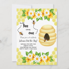 Little Bee First Bee-Day 1e Verjaardag Uitnodiging