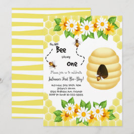 Little Bee First Bee-Day 1e Verjaardag Uitnodiging