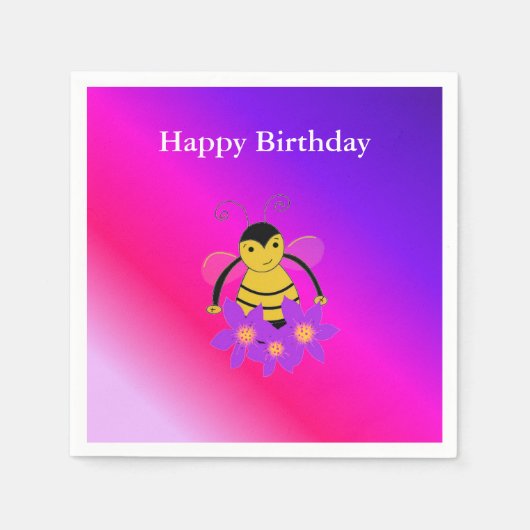Little Bee Happy Birthday Servetten (Voorkant)