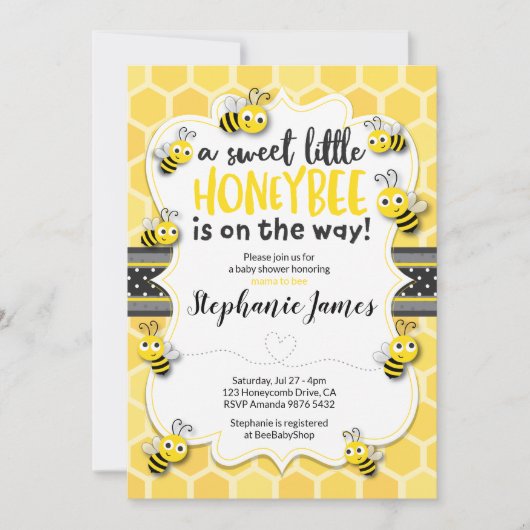Little Bee onderweg | Baby shower van bijen Kaart (Voorkant)