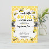 Little Bee onderweg | Baby shower van bijen Kaart (Staand voorkant)