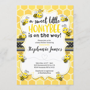 Little Bee onderweg   Baby shower van bijen Kaart