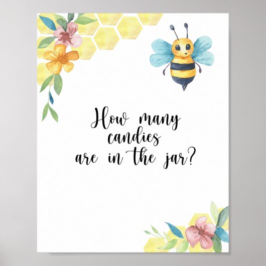 Little BEE raad hoeveel snoepjes Poster (Voorkant)