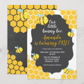 Little Bee verjaardagsuitnodiging voor jongen of m Kaart (Voorkant / Achterkant)