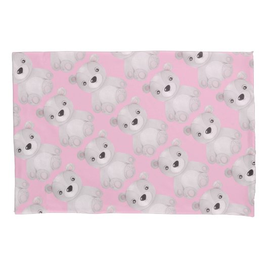Little Beer Baby Girl Pink Kussensloop (Voorkant)