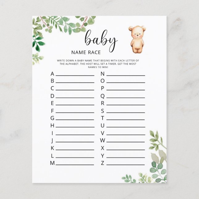 Little beer Baby name race game (Voorkant)