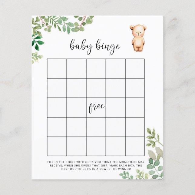 Little beer Baby shower bingo (Voorkant)