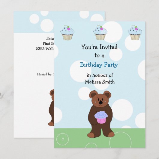 Little Beer Birthday Invitation Kaart (Voorkant / Achterkant)