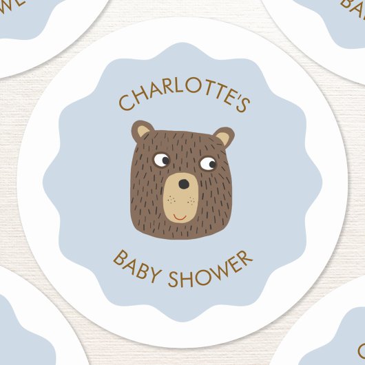 Little Beer Cub Baby shower gepersonaliseerd Ronde Sticker