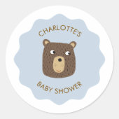 Little Beer Cub Baby shower gepersonaliseerd Ronde Sticker (Voorkant)