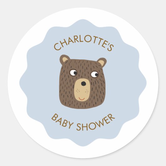 Little Beer Cub Baby shower gepersonaliseerd Ronde Sticker (Voorkant)