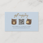 Little Beer Cub Baby shower Gift Registry QR-code Informatiekaartje (Voorkant)