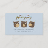 Little Beer Cub Baby shower Gift Registry Website Informatiekaartje (Voorkant)