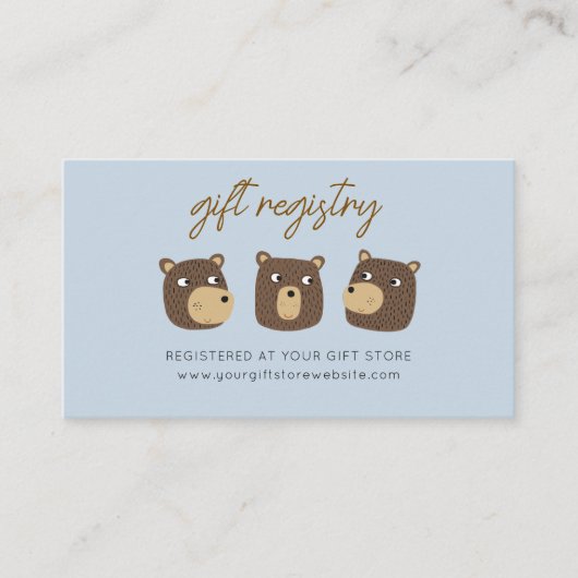 Little Beer Cub Baby shower Gift Registry Website Informatiekaartje (Voorkant)