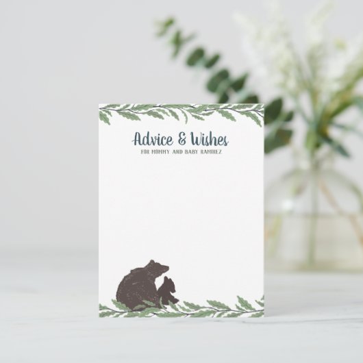 Little Beer Rustic Baby shower Wishes and and Advieskaart (Staand voorkant)