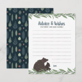 Little Beer Rustic Baby shower Wishes and and Advieskaart (Voorkant / Achterkant)