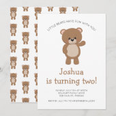 Little Beer Turing Two Woodland Second Birthday Kaart (Voorkant / Achterkant)