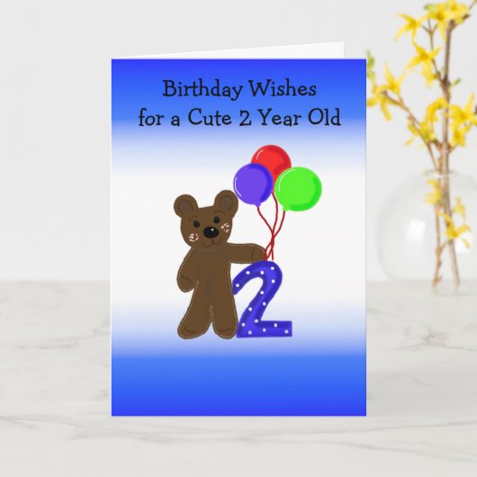 Little Beer Two Year Old Birthday Kaart (Gele Bloem)