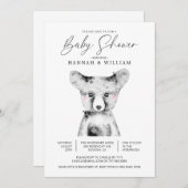 Little Beer Waterverf Baby shower Kaart (Voorkant / Achterkant)