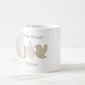 Little Beige Birdies - Better Together schattige v Koffiemok (Voorkant links)