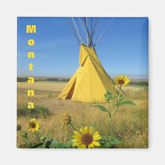 Little Big Horn Tipi Travel Souvenir Magnet (Voorkant)