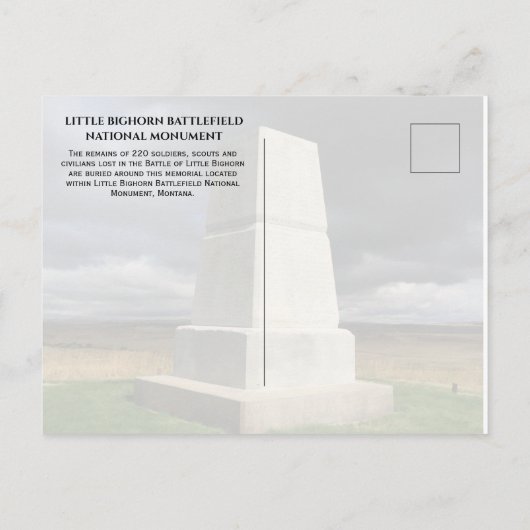 Little Bighorn Burial Monument Briefkaart (Achterkant)