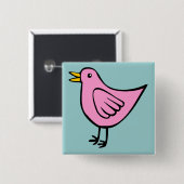 Little Bird 04 Vierkante Button 5,1 Cm (Voorkant /achterkant)