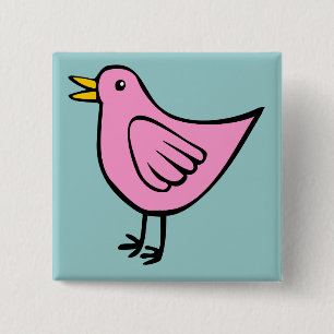 Little Bird 04 Vierkante Button 5,1 Cm