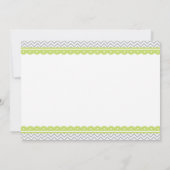 Little Bird Baby shower Invitation, Green and Grey Kaart (Achterkant)